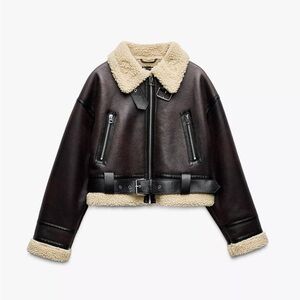 Zara Lined Faux Leather Jacket